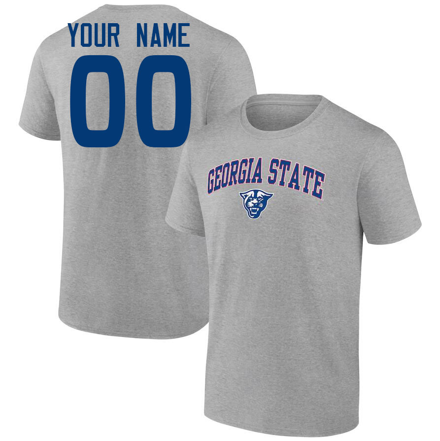 Custom Georgia State Panthers Name And Number Tshirts-Grey